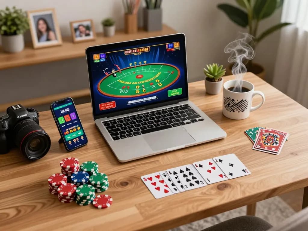 Engaging online gaming with https://sin88.chat/ showing vibrant blackjack interface and cozy atmosphere.