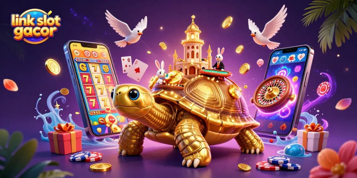 Memainkan link slot gacor dengan tortoise emas besar dan dealer kelinci di kasino miniatur.
