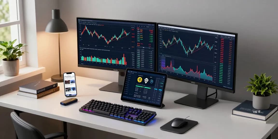 spy stock analysis in a modern crypto trading workspace with advanced blockchain technology setup and portfolio tracker.