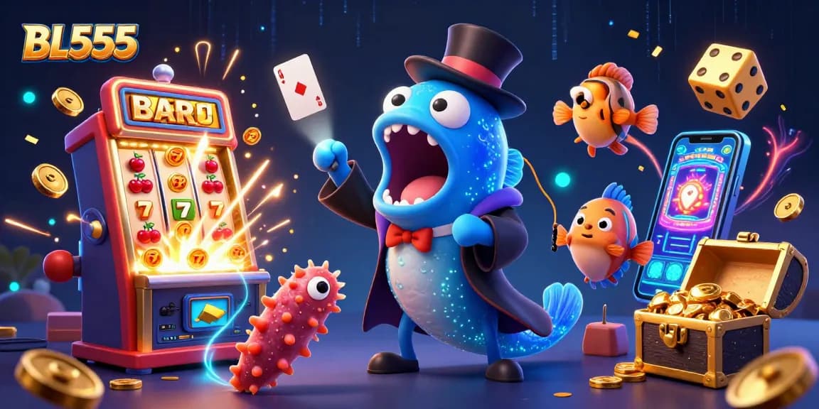 Experience BL555's thrilling casino adventure with vibrant characters and exciting game elements.