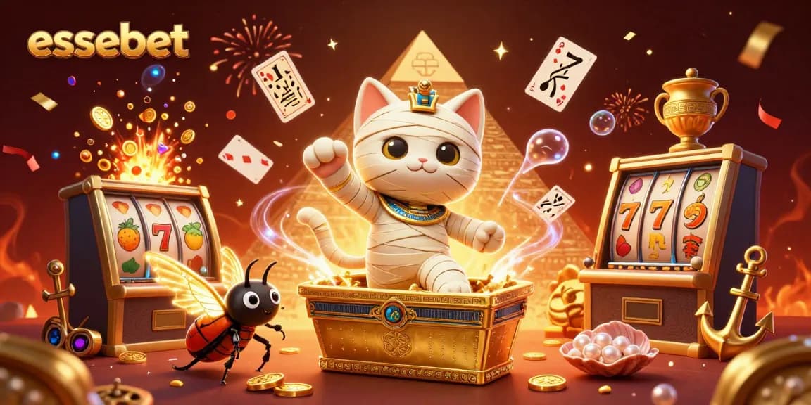 Experience exciting wins with essebet: Egyptian mummy cat and magical elements in a casino