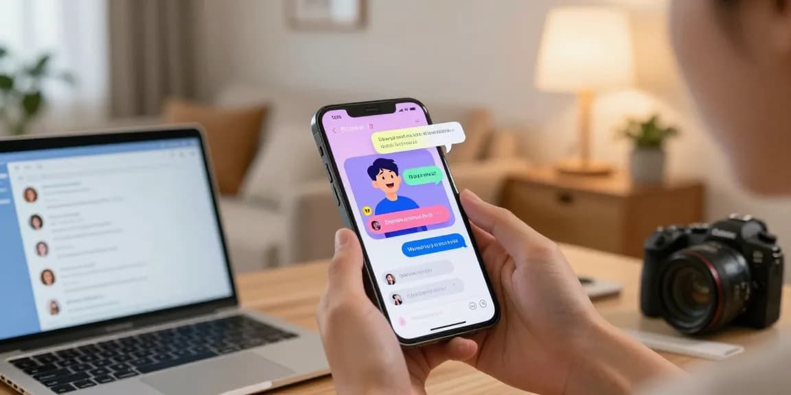 Dynamic interaction with crushon ai character in a cozy environment, showcasing user-friendly interface and personalized chat.