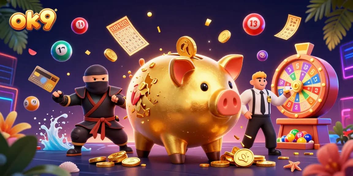 Experience thrilling wins at ok9 with an exciting casino scene featuring vibrant game elements.