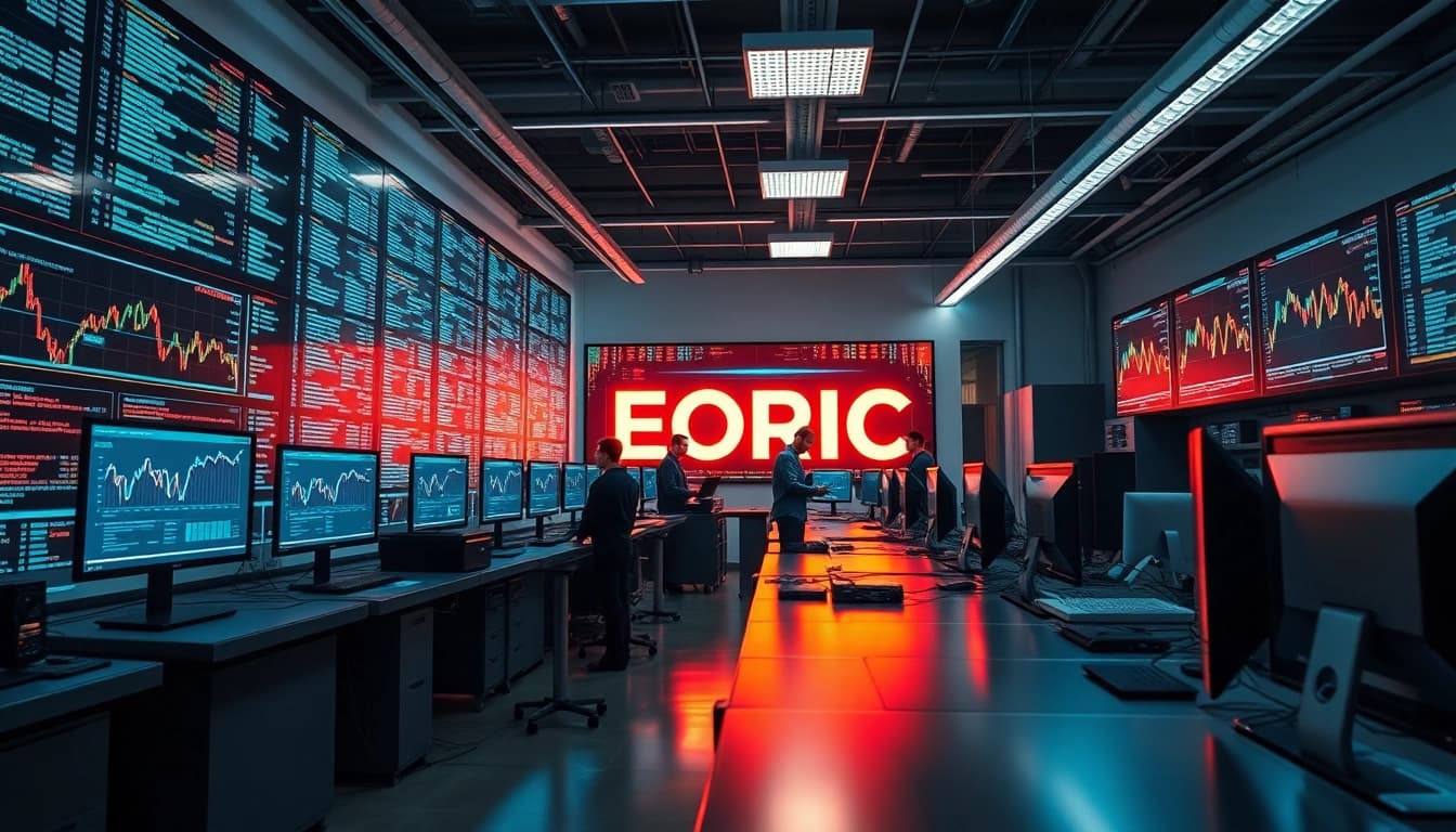 EORMC innovative blockchain development showcased in a high-tech lab environment.