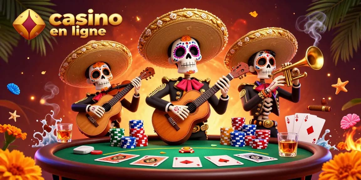 Profitez d'une ambiance festive avec un groupe mariachi pour casino en ligne et beaucoup d'éléments de jeu.