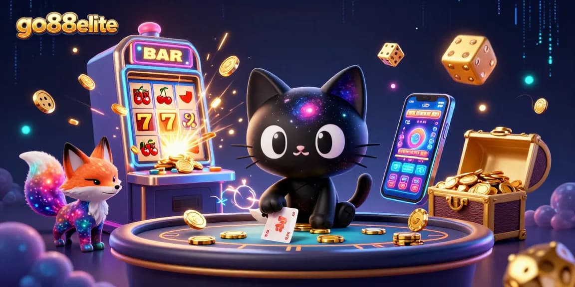 Engage in thrilling gameplay at go88elite with attractive animated characters in a cosmic casino setting.