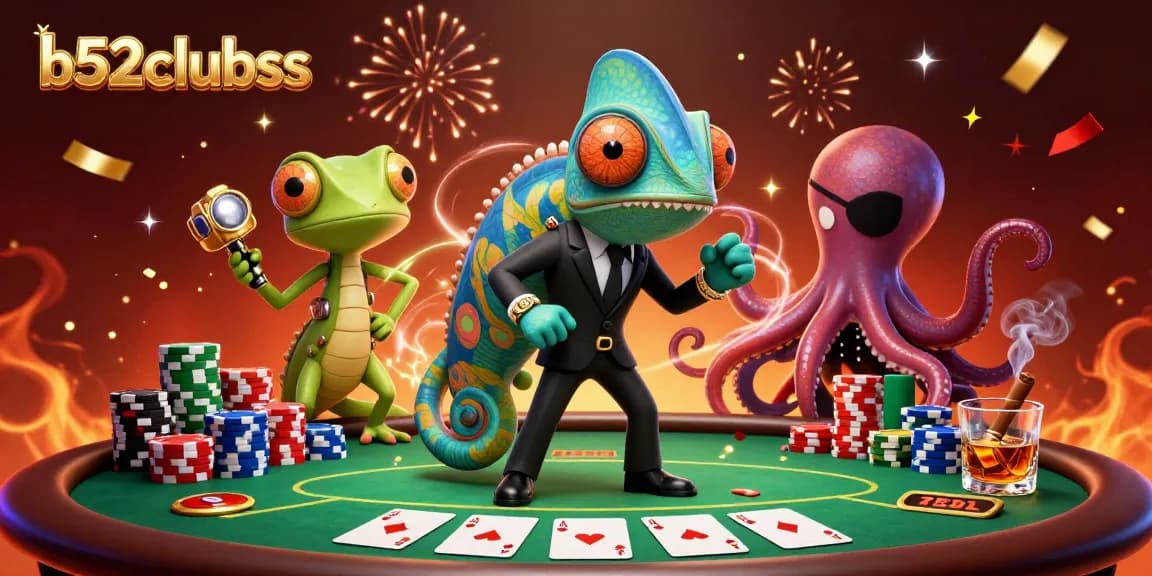 Engage in thrilling poker at b52clubss with dynamic characters and vibrant casino atmosphere.