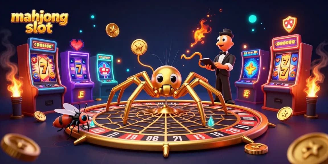 Engage in thrilling gameplay with the mahjong slot featuring an animated scene filled with vibrant casino elements.