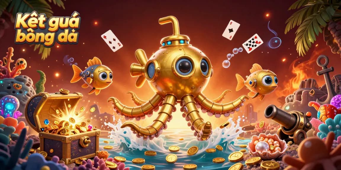 Engage with Kết quả bóng đá through dynamic 3D underwater scene rich in gold coins and excitement.