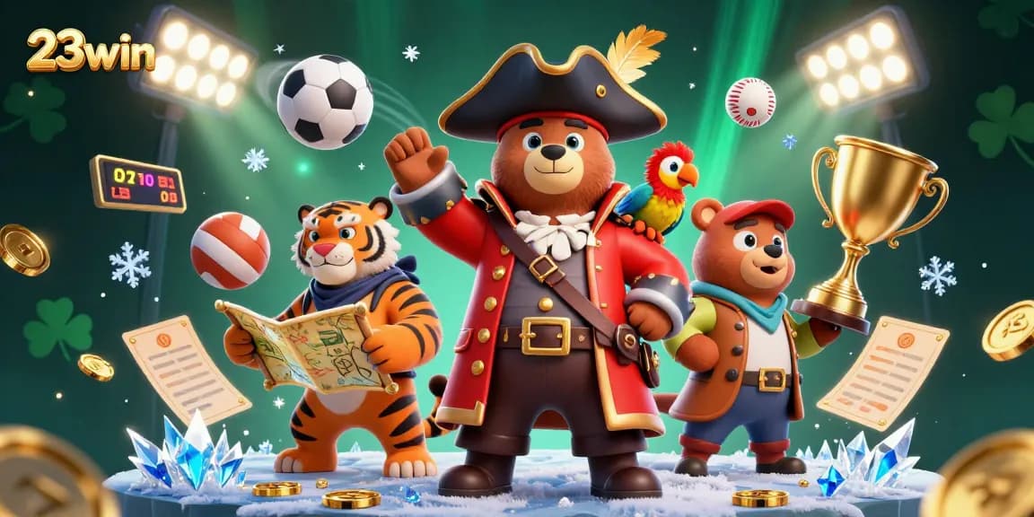 Engage with 23win’s thrilling gaming adventures in this vibrant, detailed 3D casino scene.