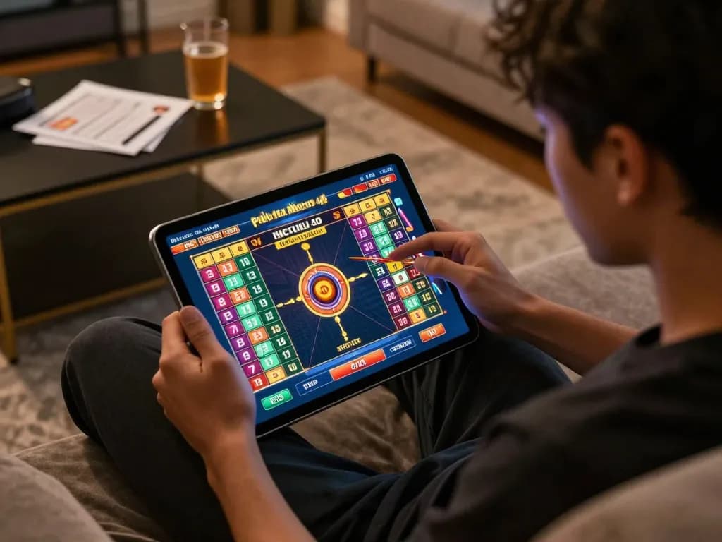 Paito Macau online gaming interface engagingly displayed on a tablet, emphasizing strategic gameplay.