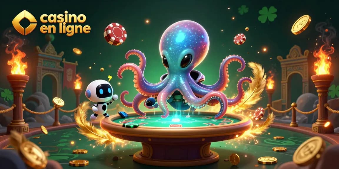 Casino en ligne : expérience immersive avec un alien pieuvre et une table de poker holographique