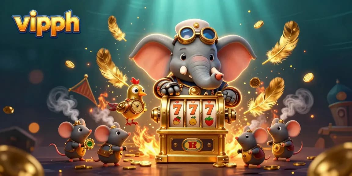 Spin the slots at vipph with our steampunk-themed engineer and vibrant casino elements!