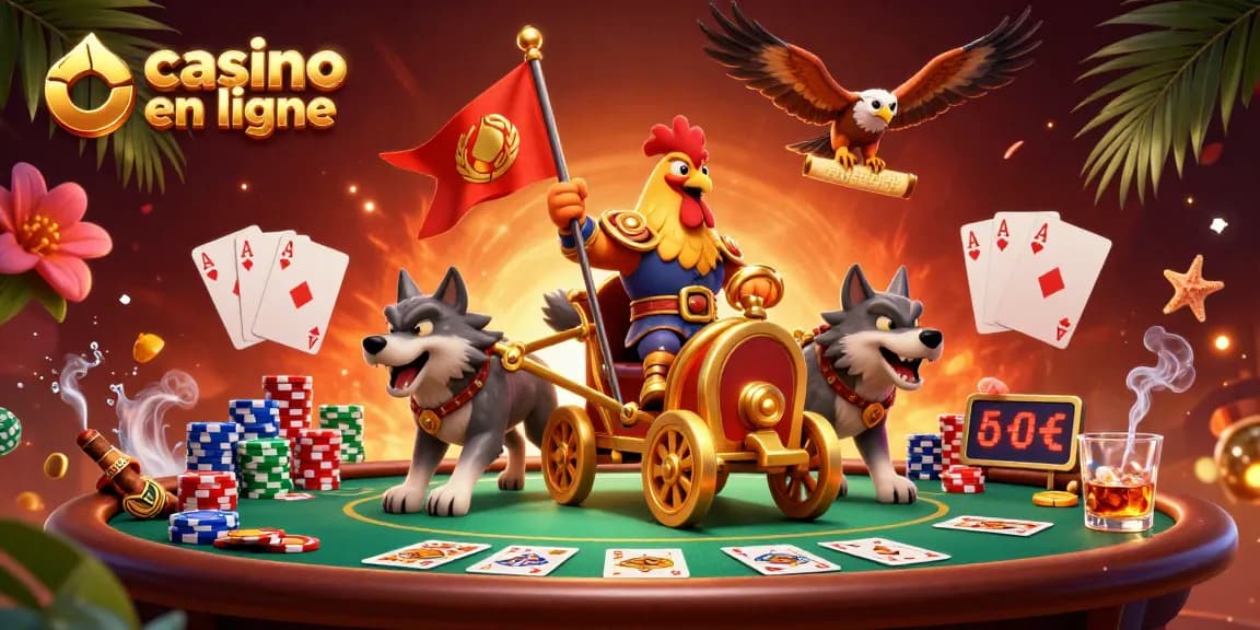 Plongez dans l'univers des jeux avec notre illustration de casino en ligne captivante.