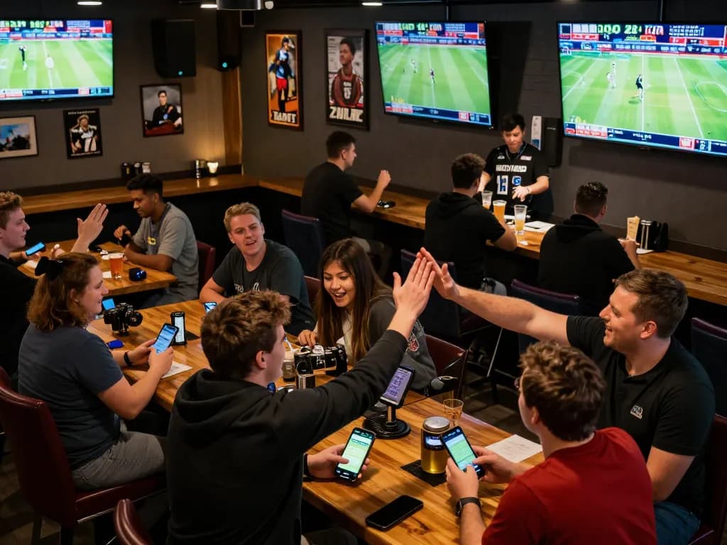 Experience the excitement of live sports betting at https://vu88.lol/ with fans celebrating thrilling moments.