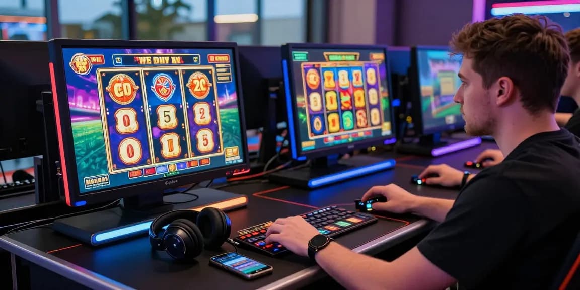 UK player enjoying a dynamic gaming experience at credit card casinos https://scoarch.org.uk with vibrant games and modern setup.