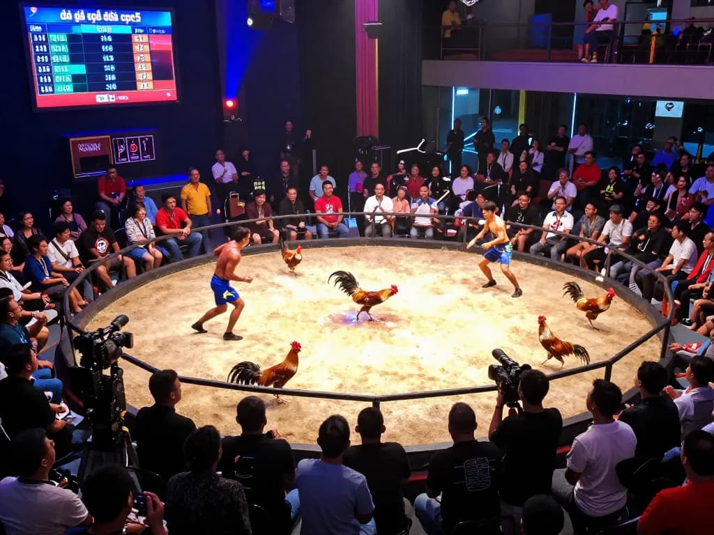 Watch live cockfighting đá gà trực tiếp cpc5 with real-time betting odds in a vibrant venue