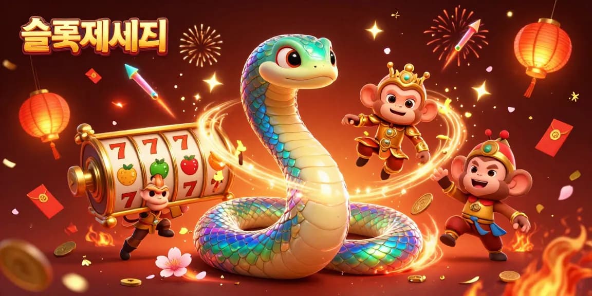 슬롯사이트에서 3D 슬롯 게임을 즐기며 행운의 상징이 가득한 장면