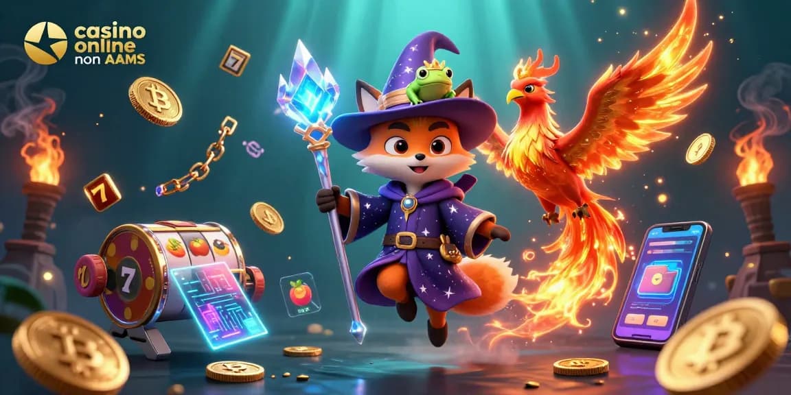 Vivi l'emozione in un casinò online non AAMS con personaggi magici e elementi vibranti.