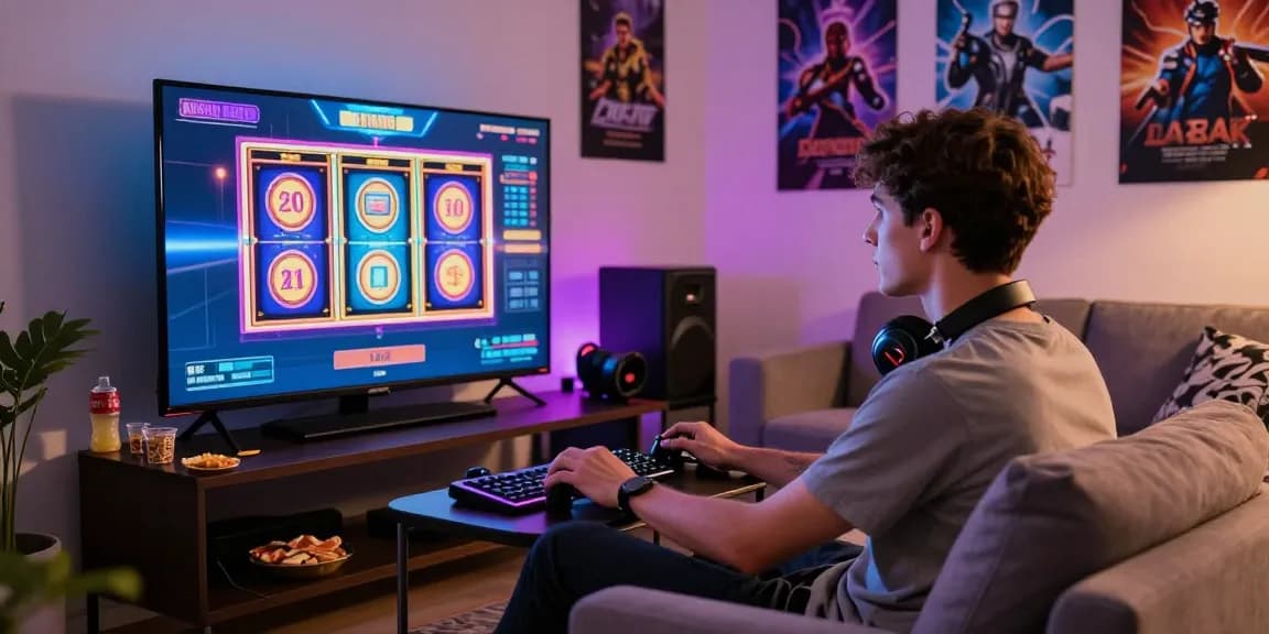 situs depo 5k online gaming entertainment scene with vibrant visuals and cozy atmosphere
