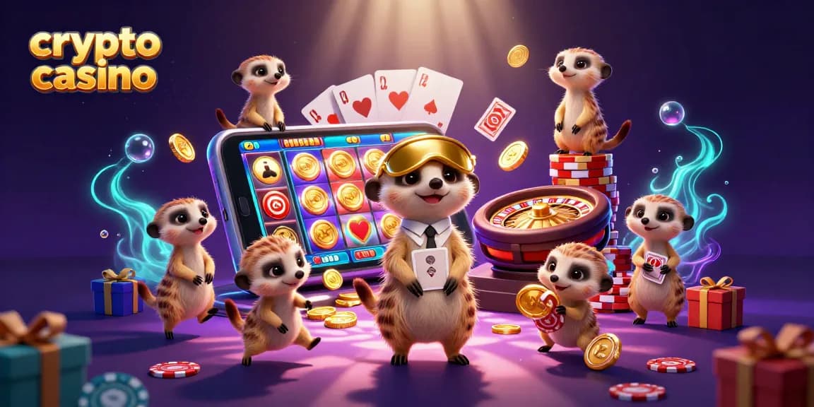 Giocatori di un crypto casino impegnati in un'operazione elaborata con mercati e giochi d'azzardo.