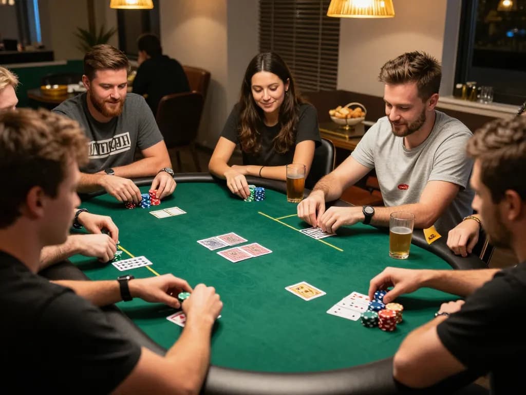 Players enjoying a thrilling poker game at home while utilizing LLwin strategies to enhance their experience.