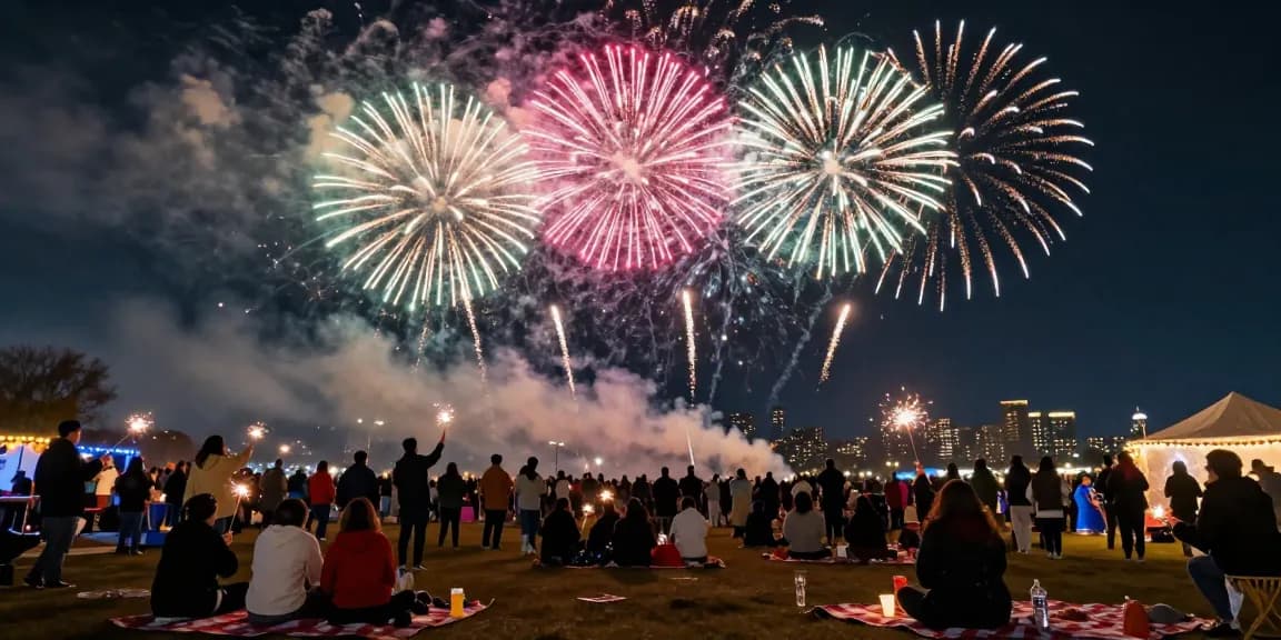 Colorful night fireworks display during celebration, highlighting wholesale fireworks excitement.