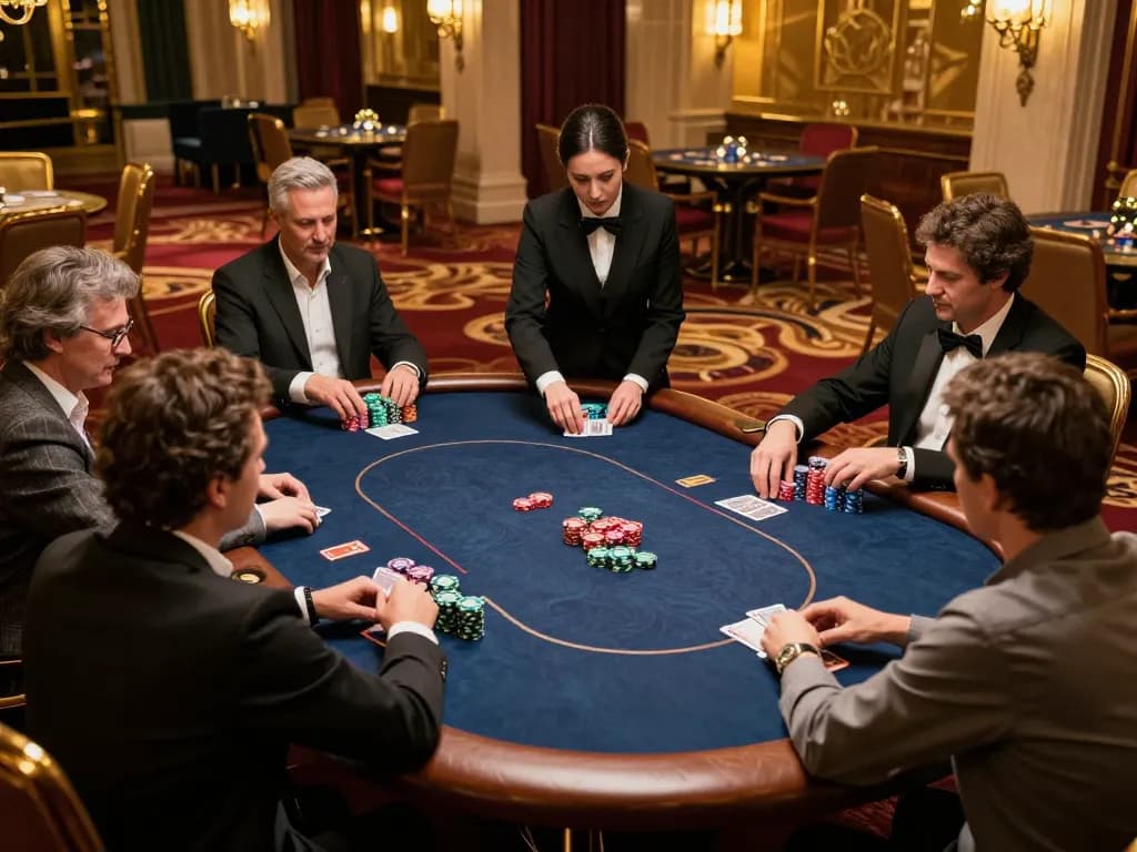 Players at a high-stakes poker table showcase strategic gameplay at HAY88X casino