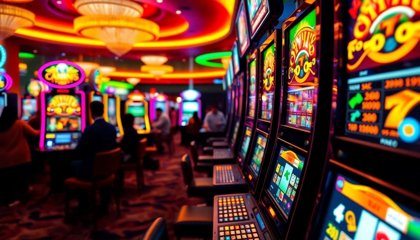 Experience the thrill of Non gamstop Casino Uk with dynamic slot machines and vibrant casino lights.