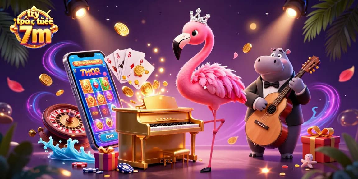 Engage in thrilling gameplay with tỷ số trực tuyến 7m showcasing vibrant casino elements and lively characters.