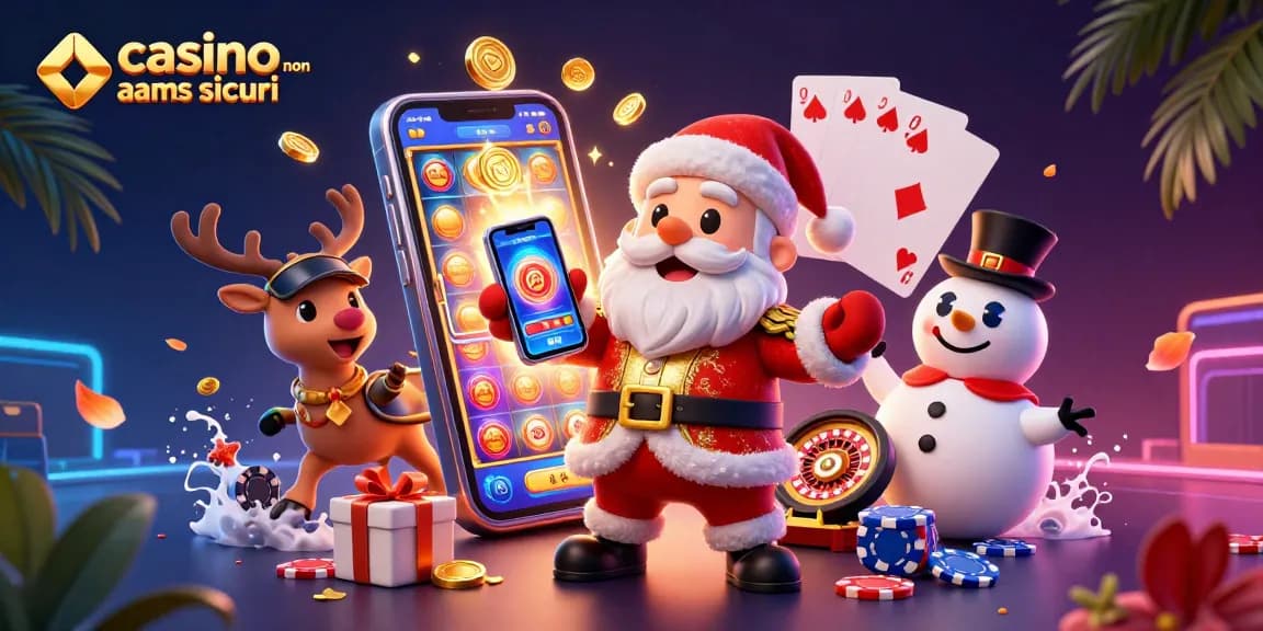 Scopri casinò non aams sicuri con Babbo Natale e amici che si divertono con le slot jackpot e il gioco festivo.