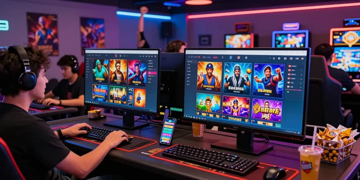 Engaging gaming scene featuring players on raja328 login with vibrant colors and dynamic atmosphere