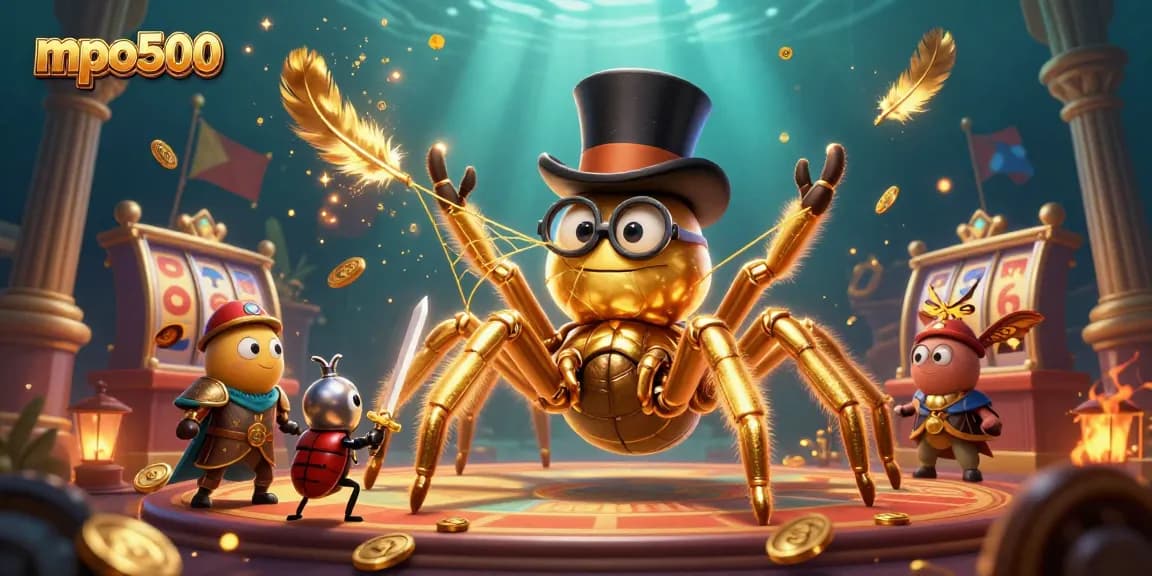 Win big with mpo500 slots featuring lively characters in a rich casino scene full of action.