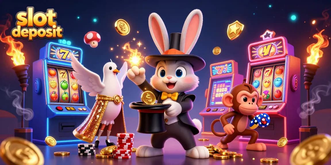 Menangkan slot deposit dengan grafis bertema kasino penuh warna dan karakter kartun menarik.