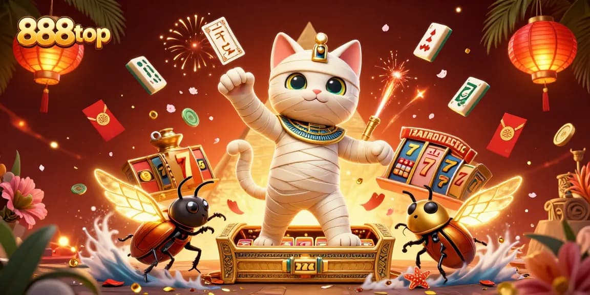 Enjoy thrilling gameplay at 888top with the exciting pyramid casino scene featuring diverse elements