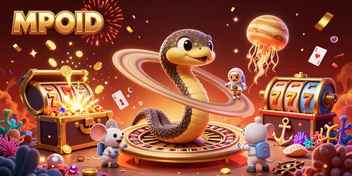 MPOID brings excitement as astronaut mice bet on a cosmic roulette wheel, full of casino action.