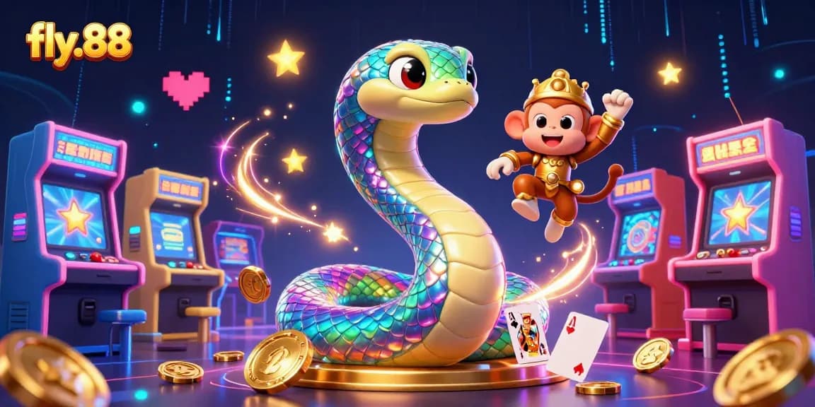 Experience thrilling gaming with fly.88 featuring colorful casino elements and vibrant characters.