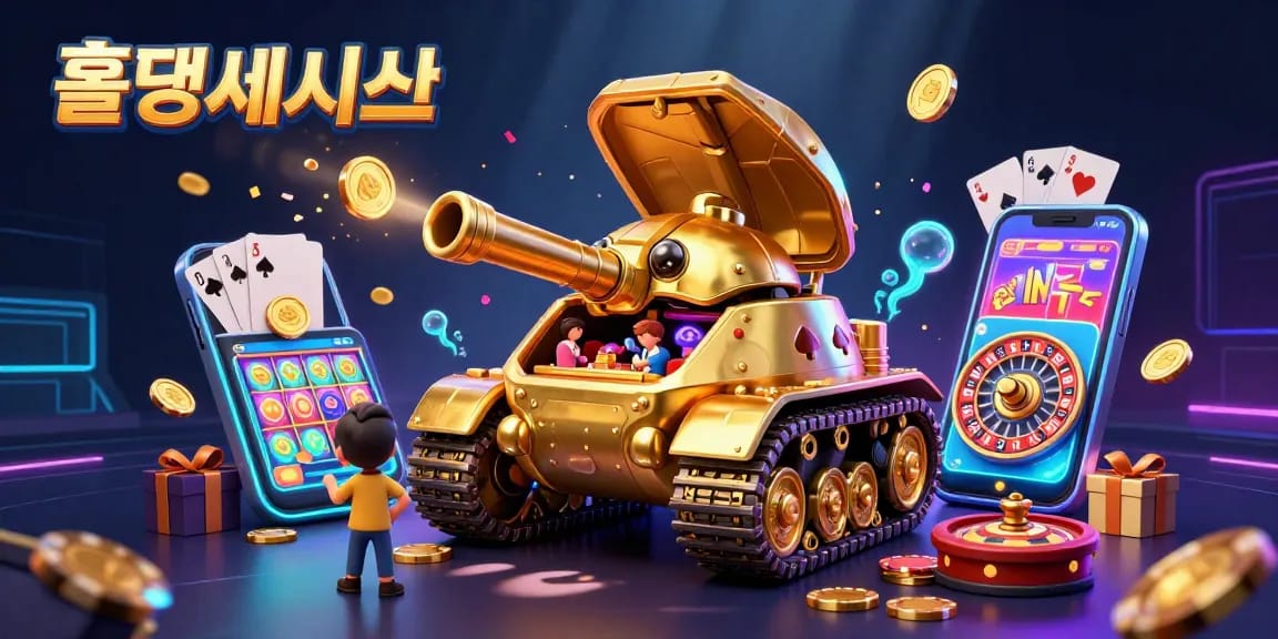홀덤사이트에서 다양한 게임을 즐기며 장난치는 재미있는 캐릭터들이 가득한 장면