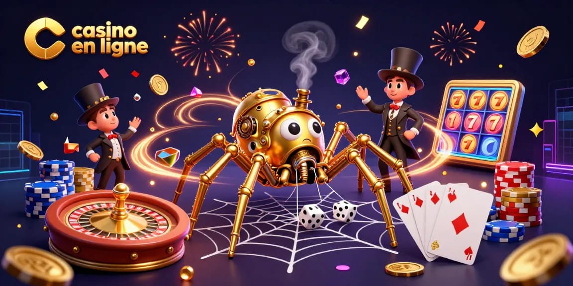 Jouez au casino en ligne avec des pièces dorées et des cartes à jouer dans une scène riche en détails.