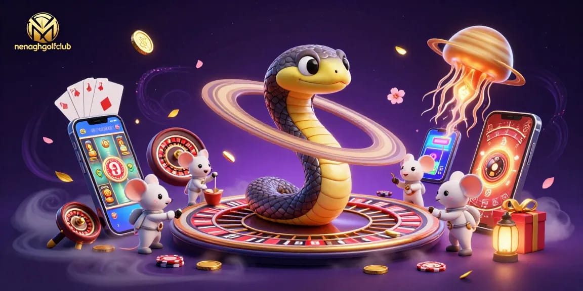 Experience exciting bets at nenaghgolfclub with cosmic casino players amidst vibrant slots and roulette.