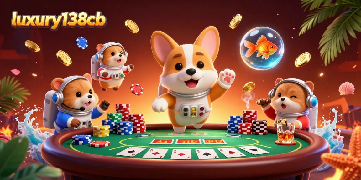 Engage with luxury138cb at this vibrant casino illustration featuring iconic gaming elements and characters.