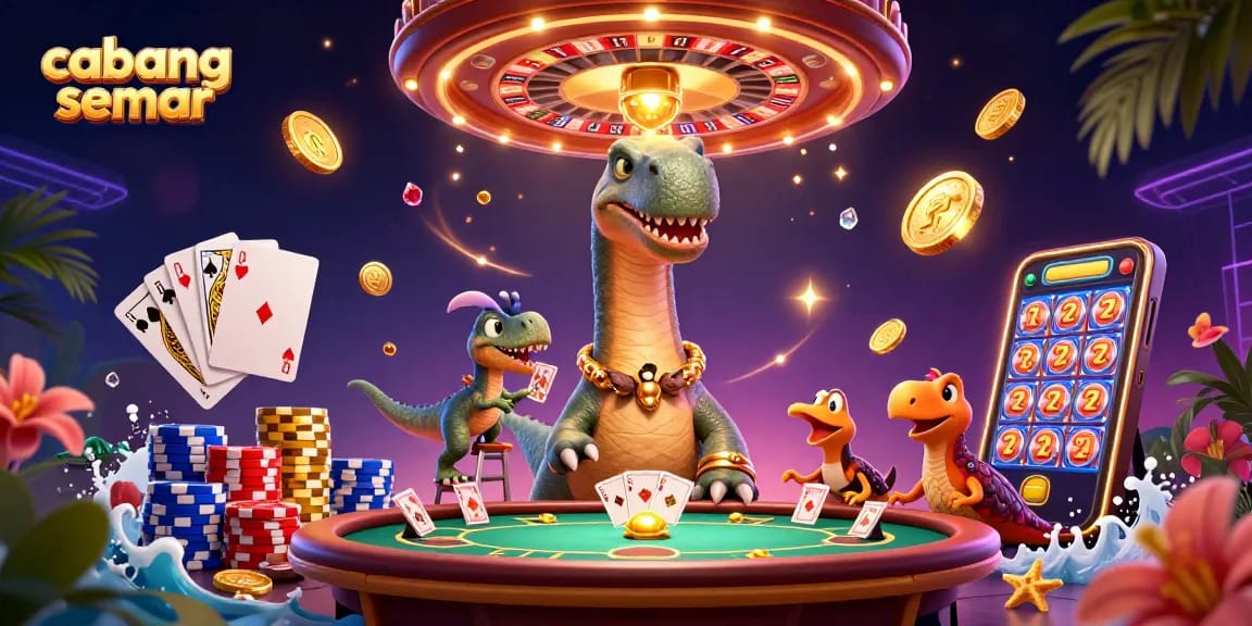Cabang semar menampilkan permainan slot online dengan suasana kasino yang penuh aksi dan keseruan