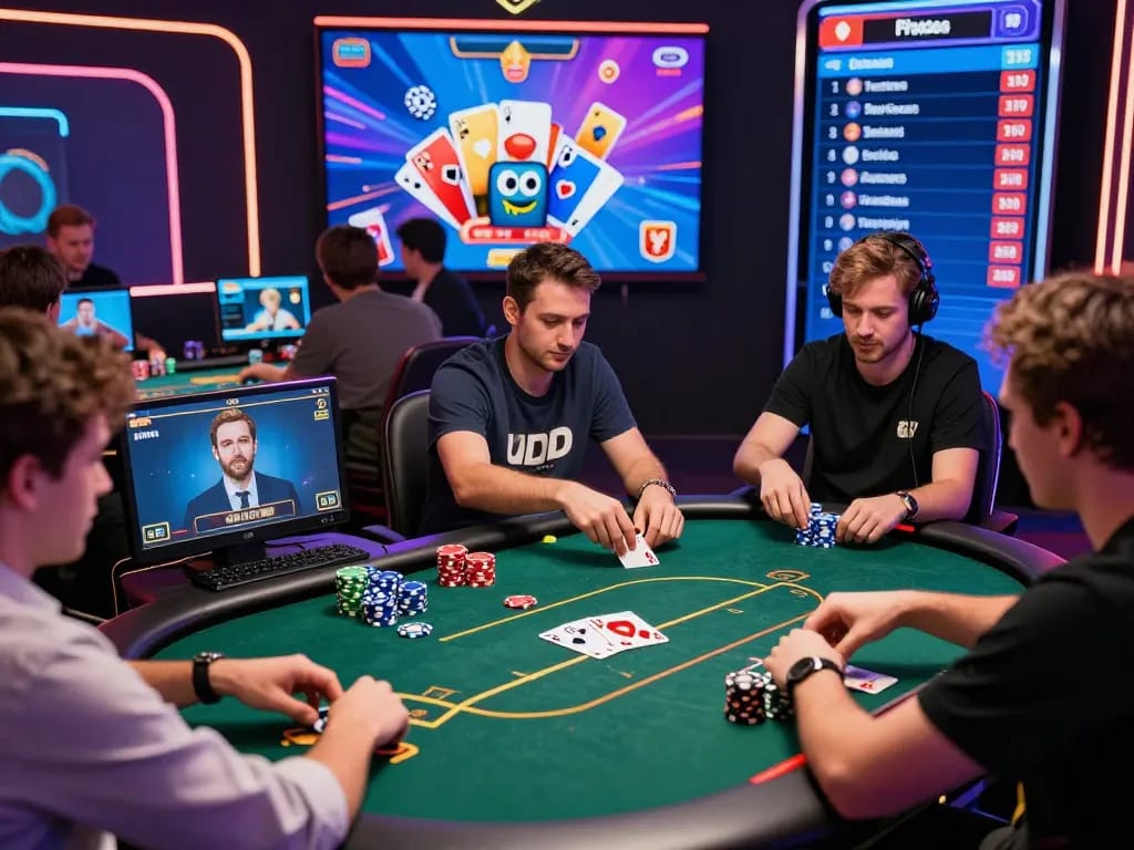 Exciting online poker action featuring IDN Poker players strategizing in a vibrant digital setting.