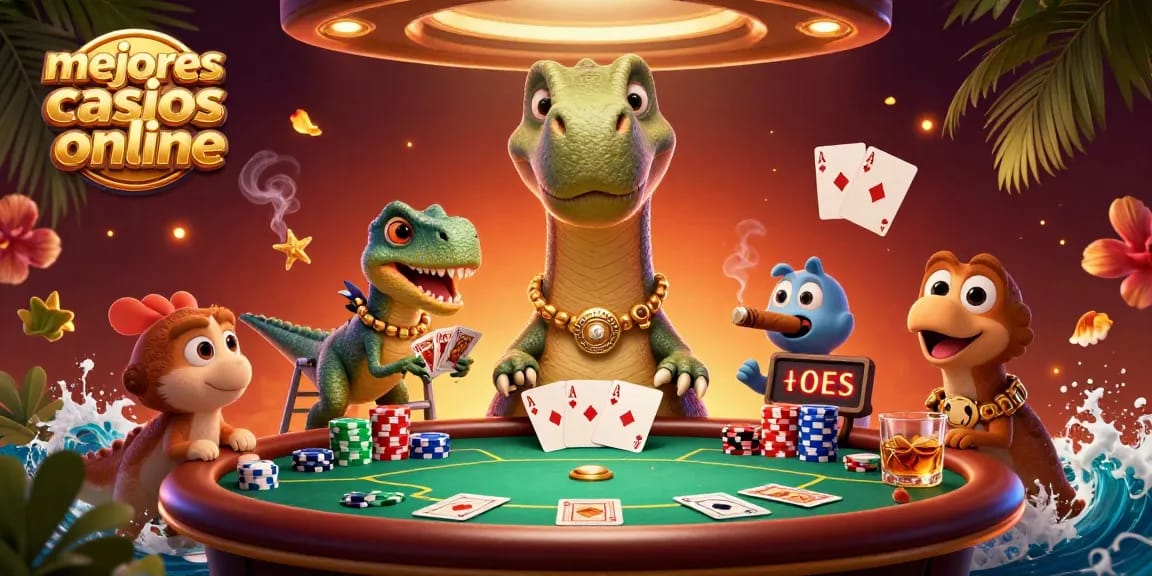 Juega en los mejores casinos online mientras disfrutas de una colorida escena casino.