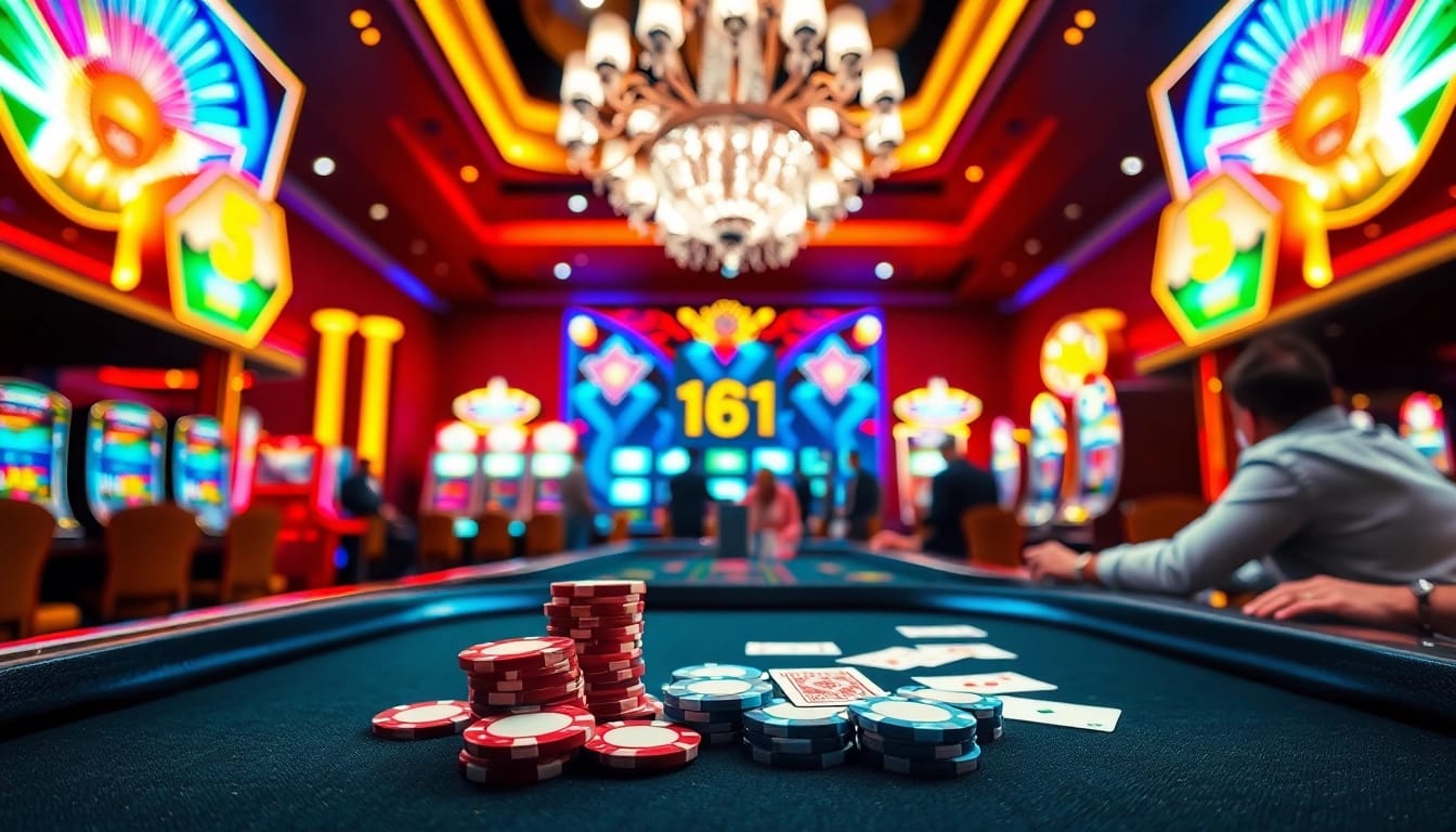 Engaging atmosphere of a Non gamstop casino featuring vibrant gaming tables and lively players.