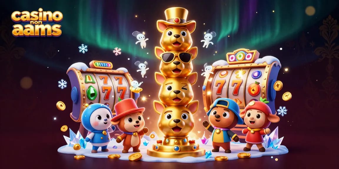 Gioca nei casino non AAMS con questo totem animato e simboli di slot scintillanti.