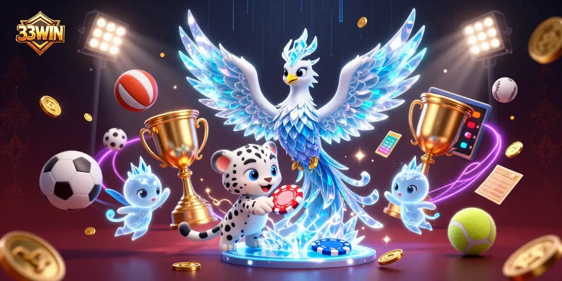 Experience the thrill of winnings with 33WIN's enticing casino games and vibrant characters.