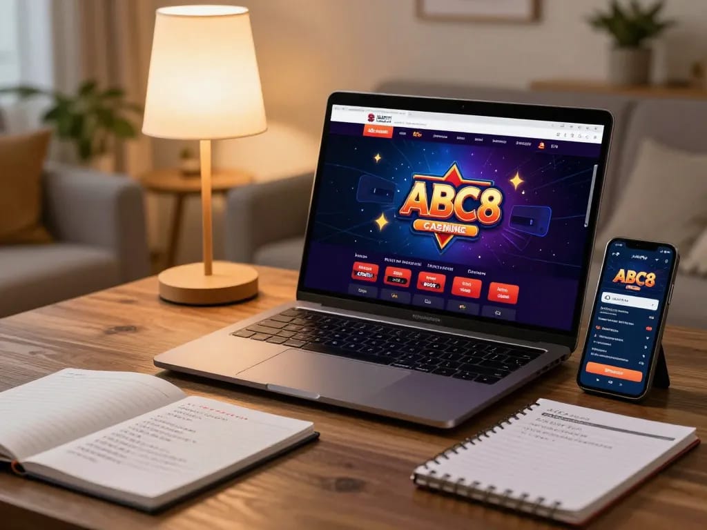 Experience strategic online betting at ABC8 with a cozy home gaming setup.