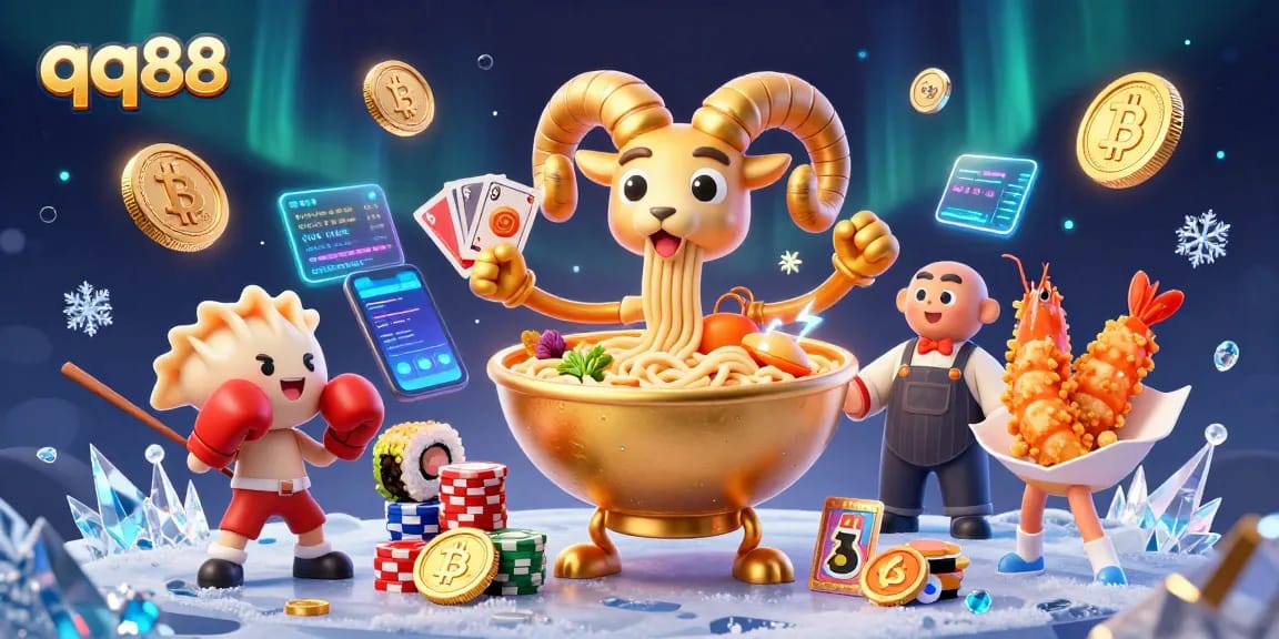 Watch qq88's exciting gaming universe with vibrant cartoon characters and crypto elements in action.