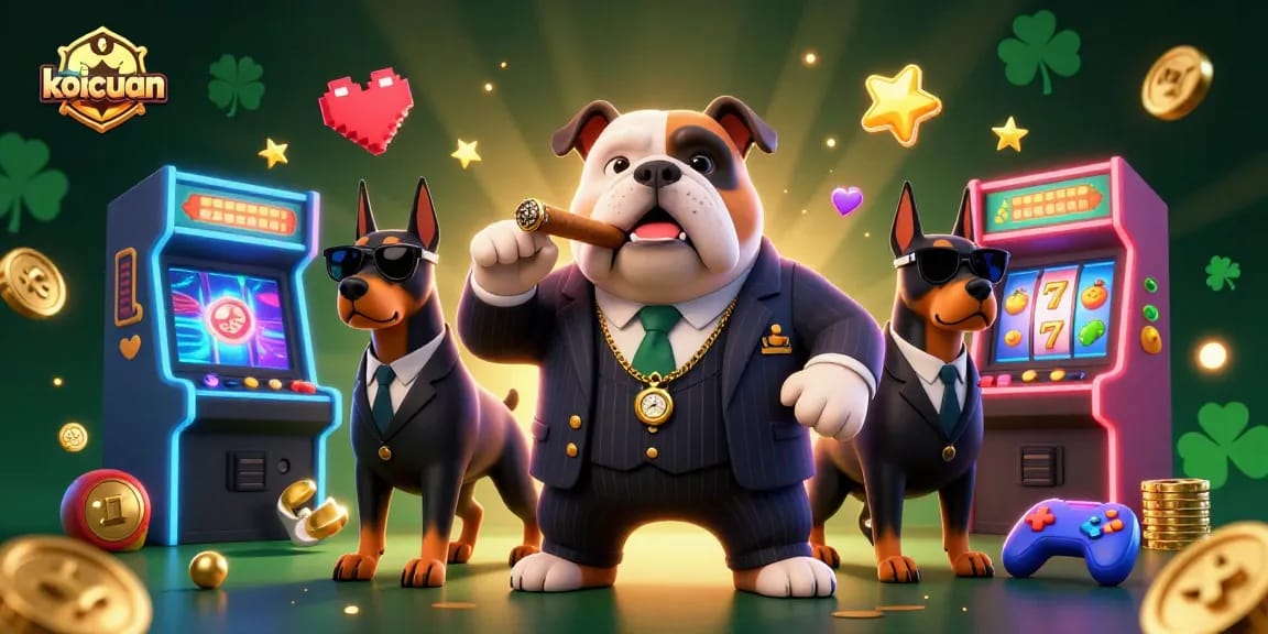 Permainan slot gacor koicuan dengan karakter mafia dan elemen kasino yang menarik.